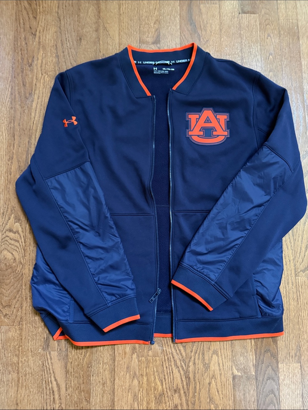 Under Armour Navy and Orange Auburn University Bomber Jacket XXL